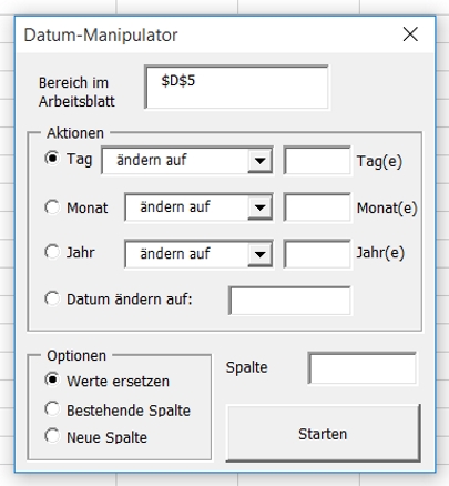 Änderungen in Datumsangaben