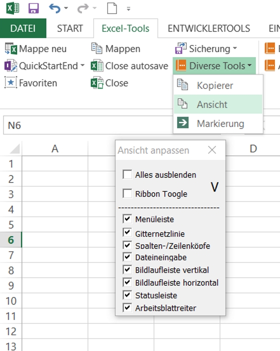 Ansicht Excel