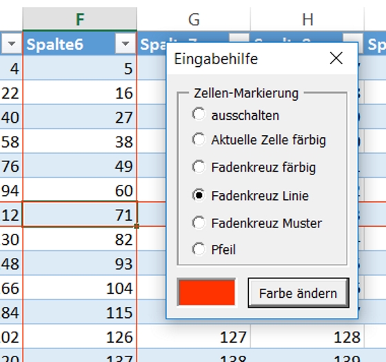 Anzeigehilfe "Fadenkreuz Variante B"
