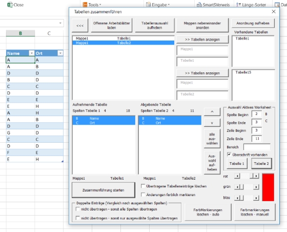 Tabellen zusammenführen